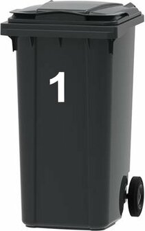 Containersticker huisnummersticker 5 wit (16,5cm)