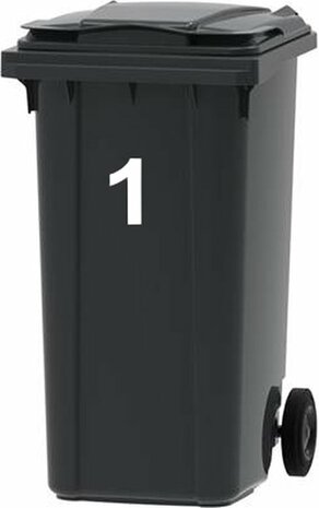 Containersticker huisnummersticker 5 wit (16,5cm)