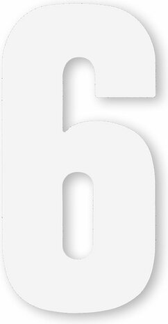 Containersticker huisnummersticker 5 wit (16,5cm)