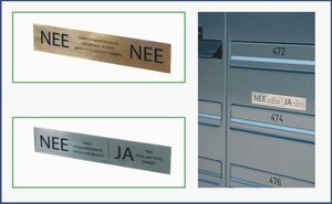 RVS plaatje NEE/NEE geen reclamedrukwerk